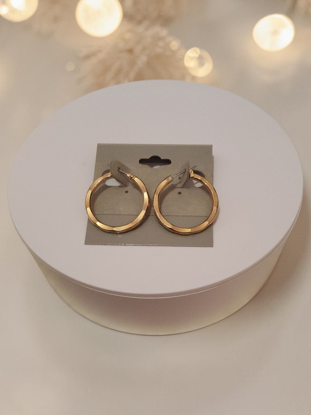 10 / $10 Gold-Tone Faceted Hoop Earrings